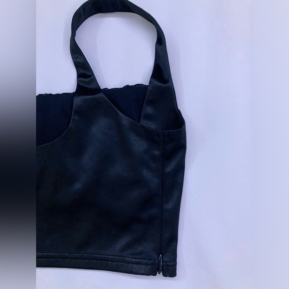 Adika Black Shiny Crop Top - Picture 6 of 7